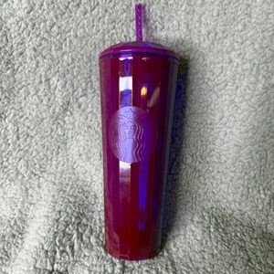 Starbucks Tumbler 24 oz Rare Purple Kaleidoscope Cold Cup Straw Lid‎ 2022 Summer